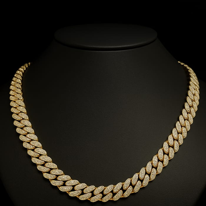 SPECIAL! 11MM 10.60ct 14KT Yellow Gold Diamond Round Cuban Necklace 24"