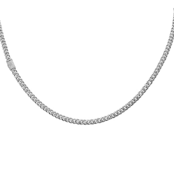 SPECIAL! 5MM 1.46ct G SI 14K White Round Diamond Cuban Necklace 18" Long