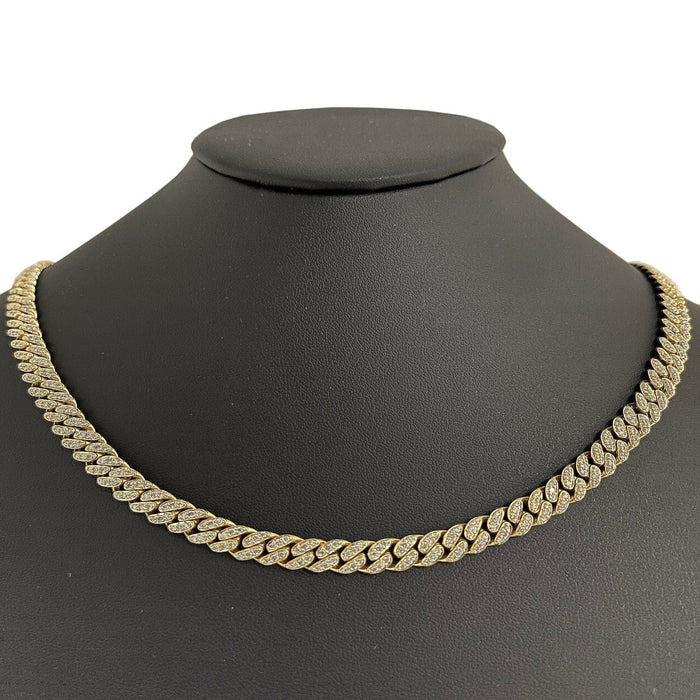 SPECIAL! 7mm 3.94ct G SI 14k Yellow Gold Diamond Round Cuban Necklace 20"