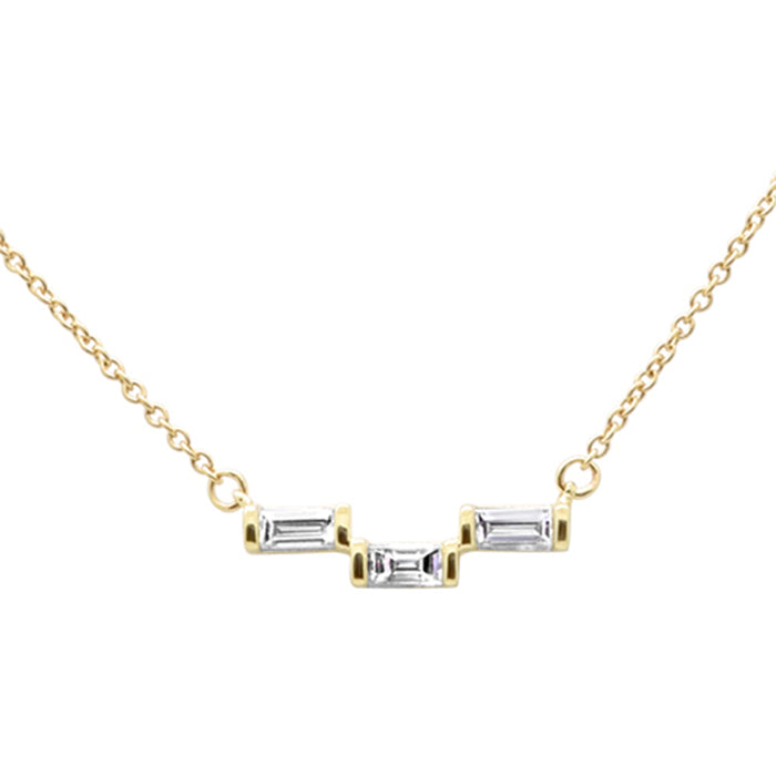 SPECIAL!.21ct G SI 14K Yellow Gold Diamond Baguette Pendant Size 6.5