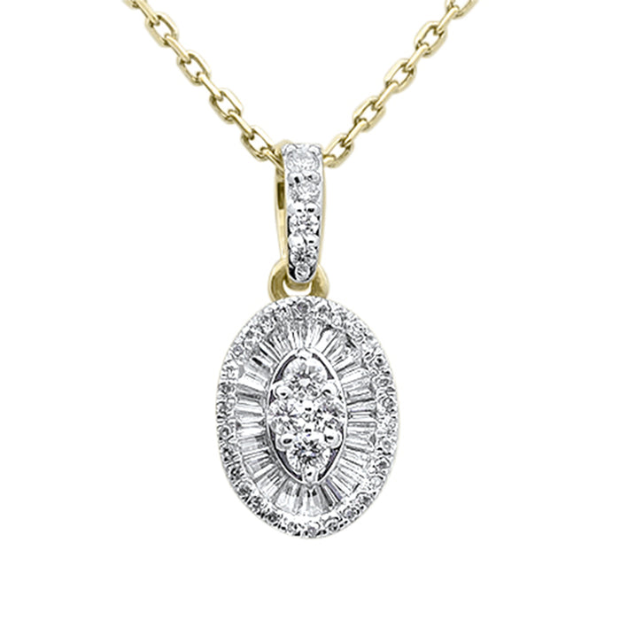 SPECIAL! .25ct G SI 14K Yellow Gold Diamond Oval Medallion Pendant 18" Long