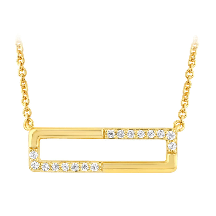 SPECIAL! .12ct G SI 14kt Yellow Gold Diamond Bar Pendant Necklace 18" long