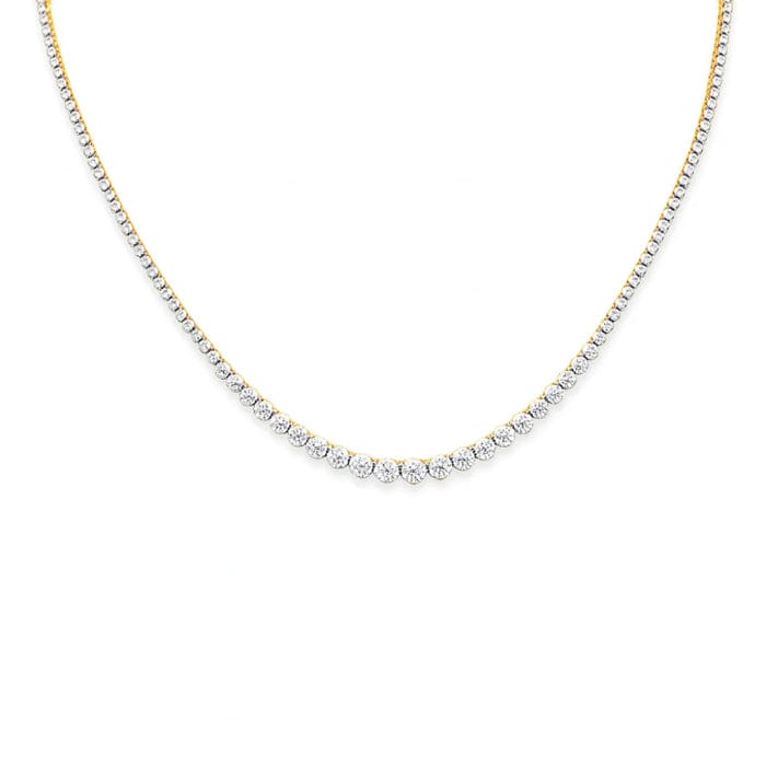 SPECIAL! 3.97ct G SI 14K Yellow Gold Diamond Riviera Necklace 16" Long