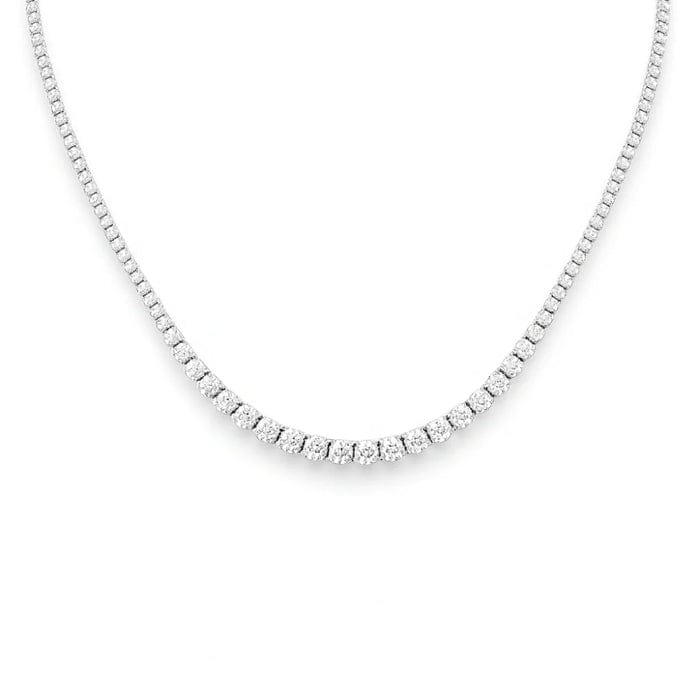 SPECIAL! 2.99ct G SI 14K White Gold Diamond Riviera Necklace 16" Long