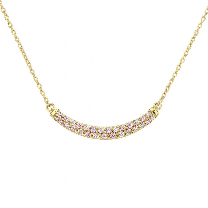 SPECIAL! .38ct G SI 14kt Yellow Gold Diamond & Pink Sapphire Gemstone Pendant Necklace 18" Long