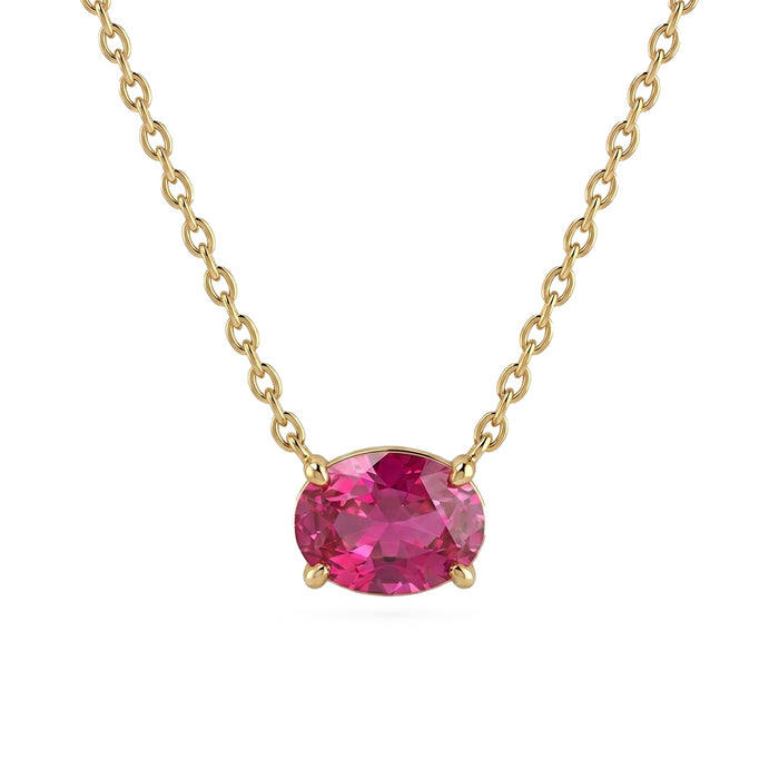SPECIAL! .97ct G SI 14kt Yellow Gold Ruby Gemstone Pendant Necklace 16+2" Long