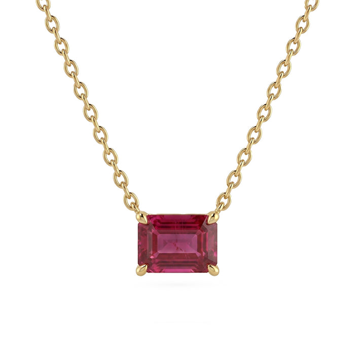 SPECIAL! 1.07ct G SI 14kt Yellow Gold Ruby Gemstone Pendant Necklace 16+2" Long