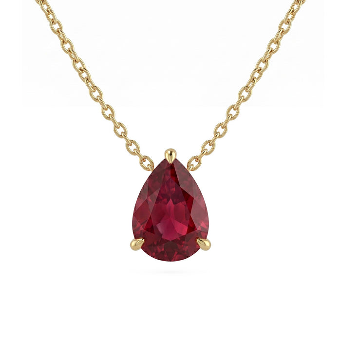 SPECIAL! .64ct G SI 14kt Yellow Gold Ruby Gemstone Pendant Necklace 16+2" Long