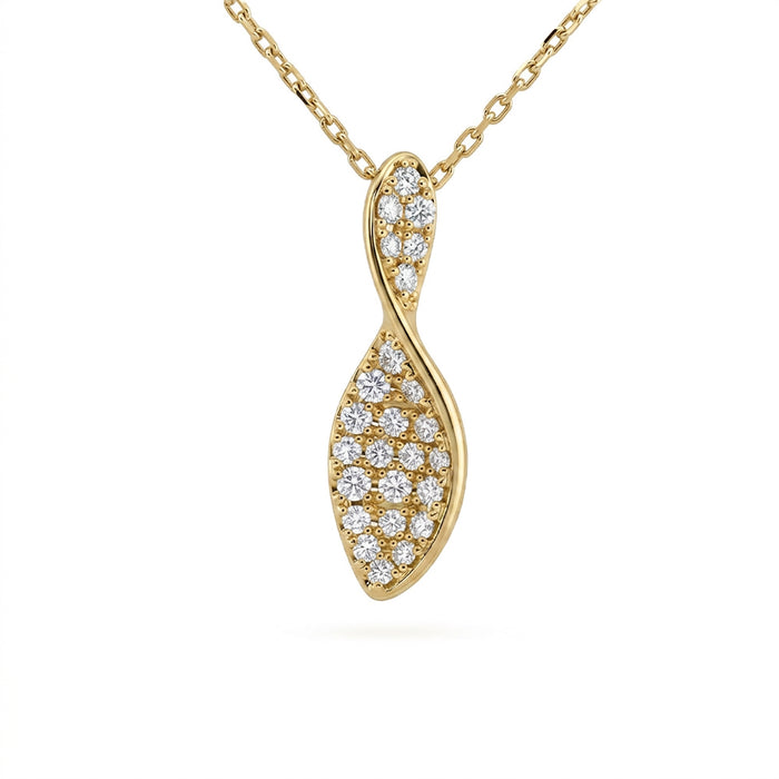 SPECIAL! .25ct G SI 14kt Yellow Gold Diamond Modern Pendant Necklace 18" Long