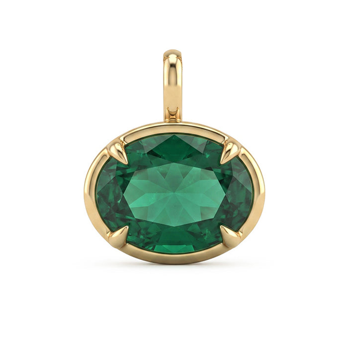 SPECIAL! 6.54ct G SI 14kt Yellow Gold Emerald Gemstone Pendant No Chain