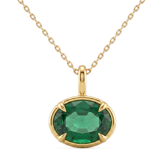 SPECIAL! 3.50ct G SI 14K Yellow Gold Emerald Gemstone Pendant No Chain