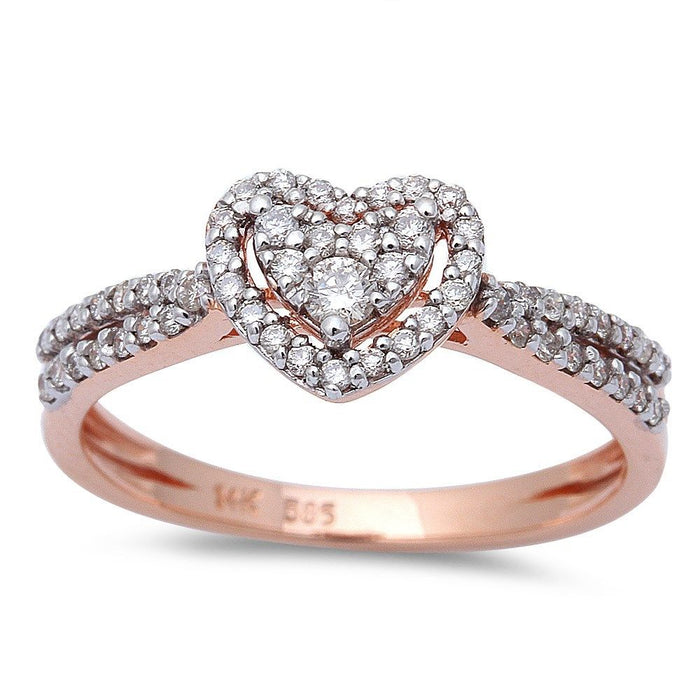 DIAMOND CLOSEOUT! .31ct Heart Shaped Halo Diamond Engagement Wedding Ring 14kt Rose Gold
