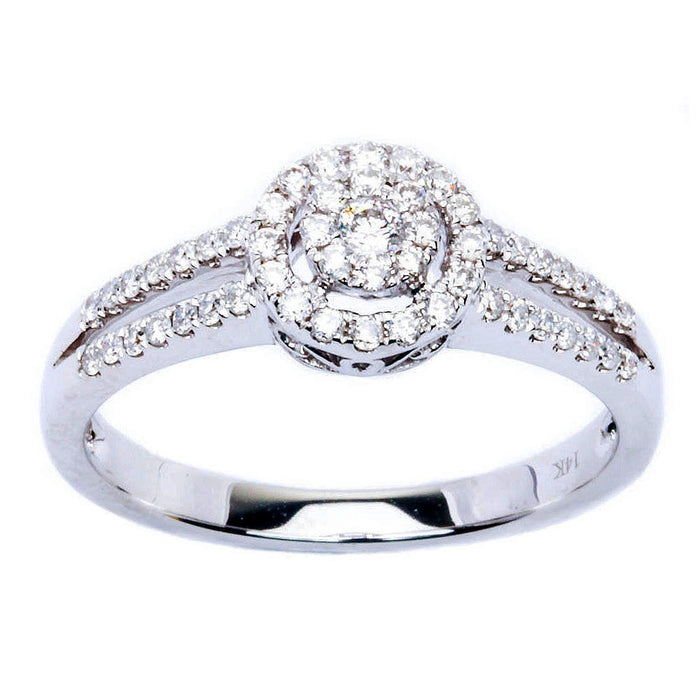 DIAMOND CLOSEOUT! 14kt White Gold Natural Diamond .33ct Round diamond Engagement Wedding Ring