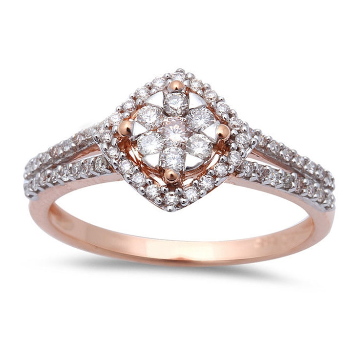 DIAMOND CLOSEOUT! .37ct Halo Round Diamond Solitaire Engagement Wedding Ring 14kt Rose Gold
