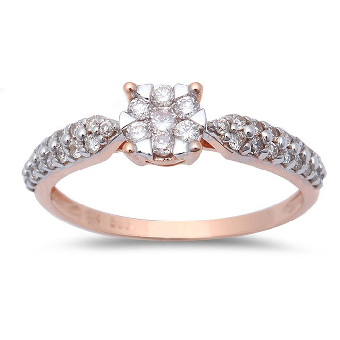 DIAMOND CLOSEOUT! .36ct Halo Round Diamond Solitaire Engagement Wedding Ring 14kt Rose Gold
