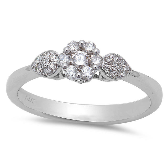 DIAMOND CLOSEOUT! .25ct Round Diamond Three stone Engagement Anniversary Ring 14kt White gold