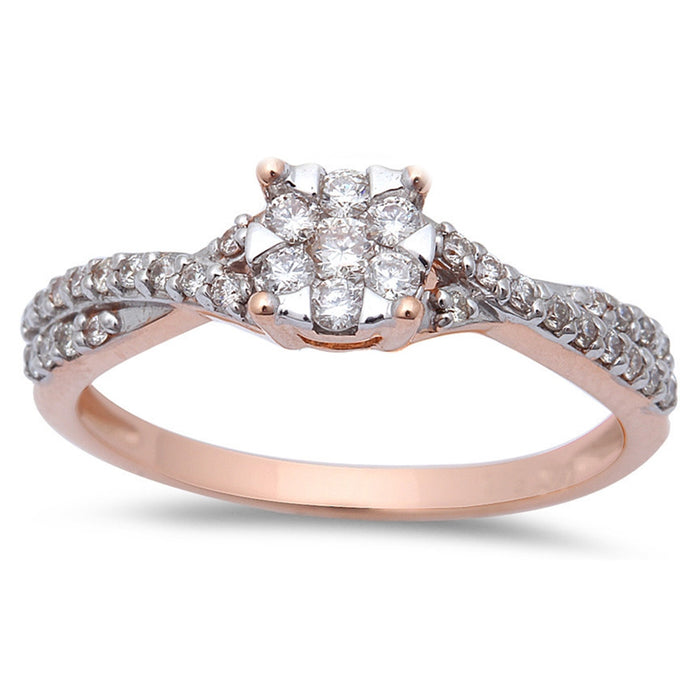 DIAMOND CLOSEOUT! .30ct Halo Twisted Prong Diamond Engagement Wedding Ring 14kt Rose Gold