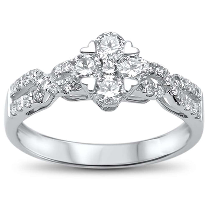 DIAMOND CLOSEOUT! .52ct F SI 14kt White Gold Round Brilliant Cut Diamond Engagement Promise Ring