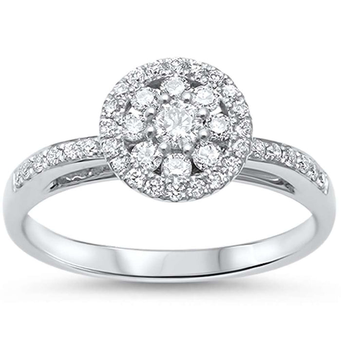 DIAMOND CLOSEOUT! .35ct F SI 14kt White Gold Round Diamond Art Deco Designer Engagement Ring