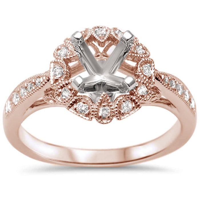 DIAMOND CLOSEOUT! 0.23cts 14k Rose Gold Diamond Ring Size 6.5