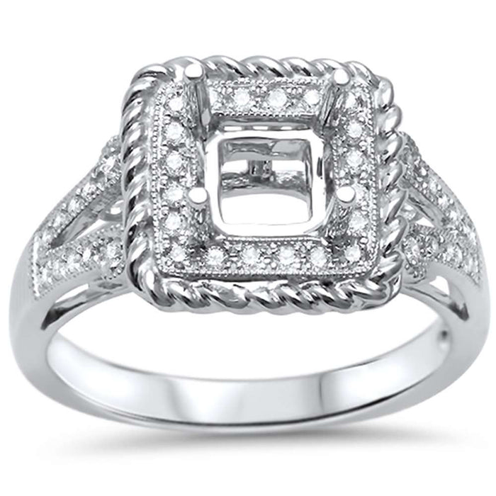 DIAMOND CLOSEOUT! .19ct F SI 14kt White Gold Diamond Semi Mount Ring Size 6.5