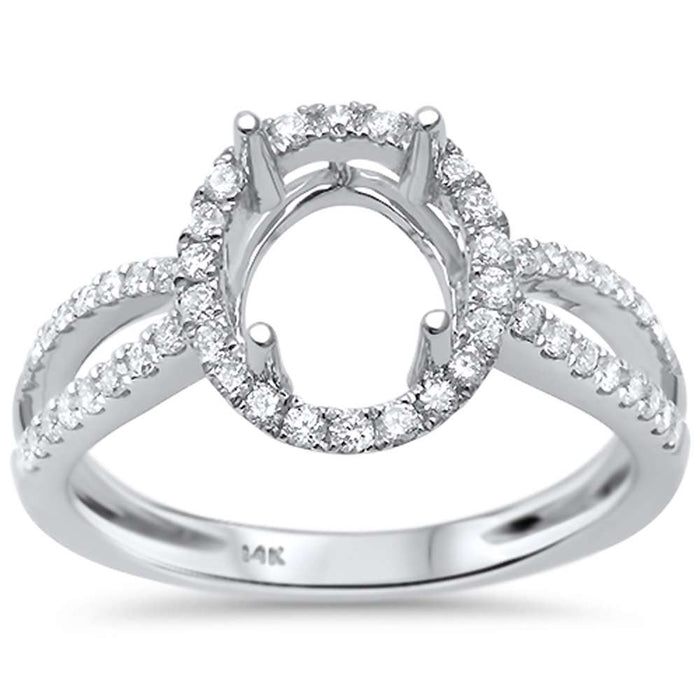 DIAMOND CLOSEOUT! .40ct F SI1 14k White Gold Oval Diamond Semi Mount Ring Size 6.5