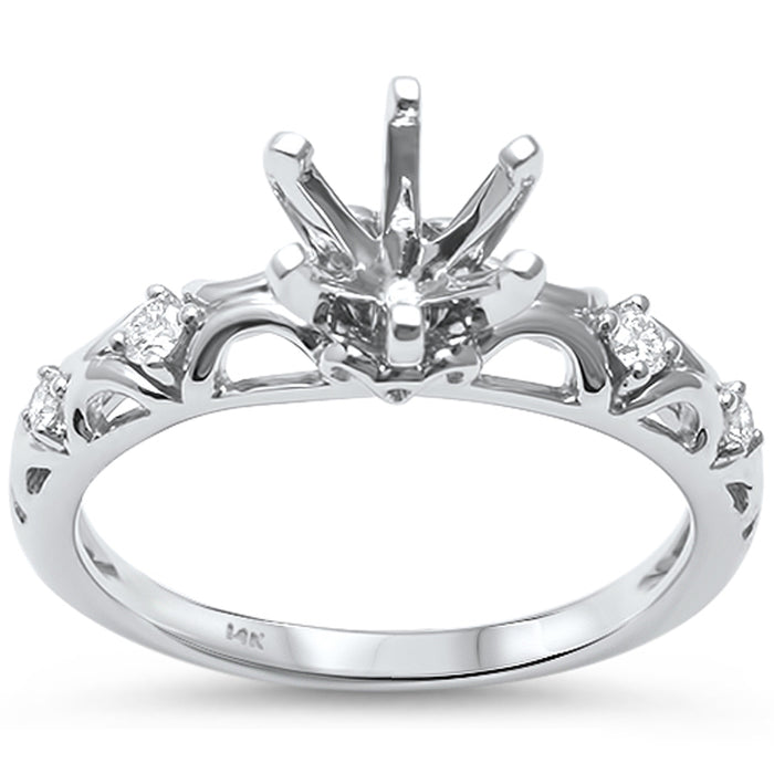 DIAMOND CLOSEOUT! .12ct F VS2 14k White Gold Diamond Semi Mount Ring Size 6.5