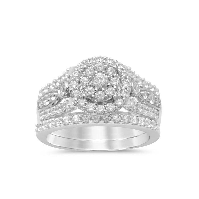 DIAMOND CLOSEOUT! 1.23ct G SI 14kt White Gold Round Engagement Diamond Engagement Bridal Set