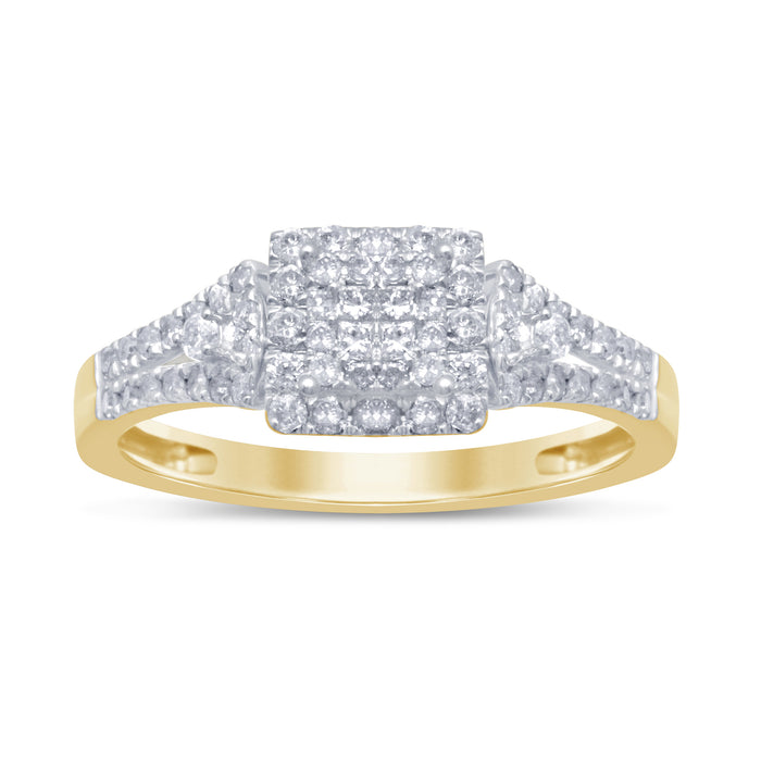 DIAMOND CLOSEOUT! .51ct G SI 14kt Yellow Gold Square Engagement Solitaire Diamond Ring Size 6.5