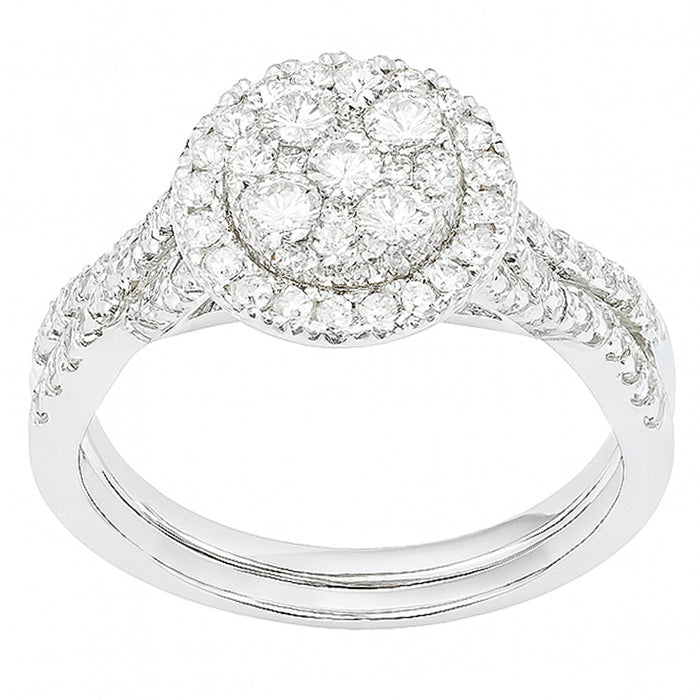 DIAMOND CLOSEOUT! 1.03ct G SI 14kt White Gold Diamond Engagement Ring Bridal Set Size 6.5