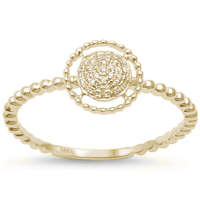 DIAMOND CLOSEOUT! .06ct 14k Yellow Gold Modern Circle Diamond Ring Size 6.5