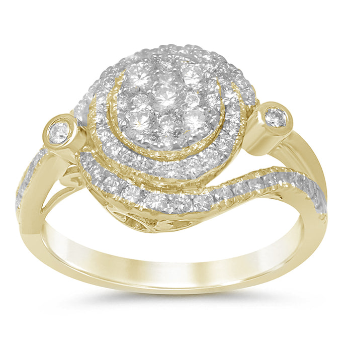 DIAMOND CLOSEOUT! .97ct 14k Yellow Gold Round Diamond Engagement Wedding Ring Size 6.5