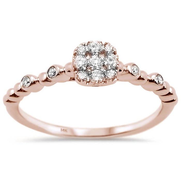 DIAMOND CLOSEOUT! .25ct 14k Rose Gold Diamond Promise Engagement Ring Size 6.5