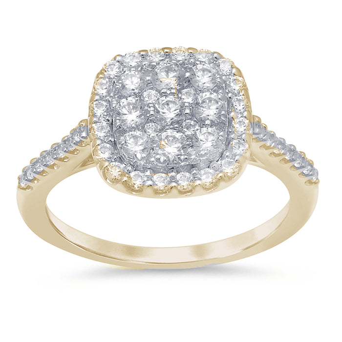 DIAMOND CLOSEOUT! .89ct 14k Yellow Gold Square Princess Diamond Engagement Ring Size 6.5