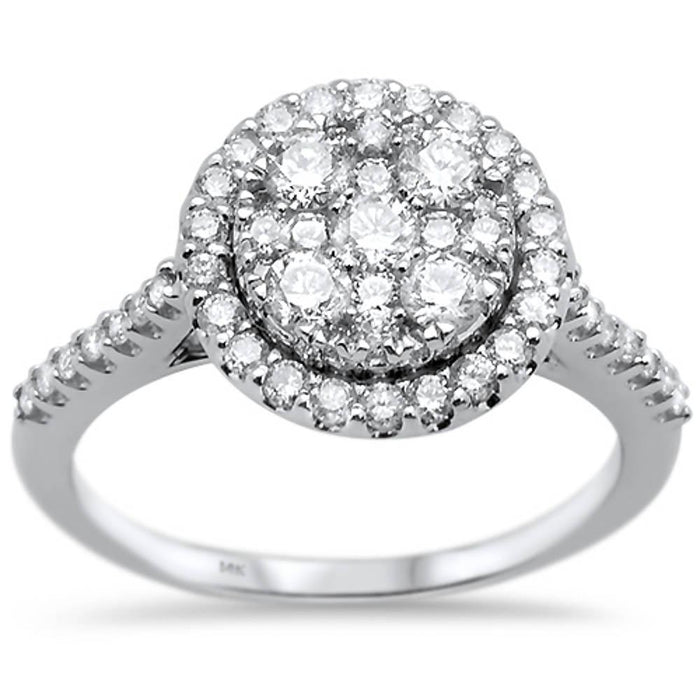 DIAMOND CLOSEOUT! .92ct 14k White Gold Round Diamond Engagement Rinze 6.5