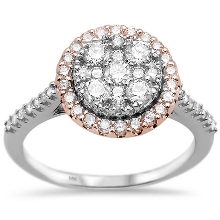 DIAMOND CLOSEOUT! .95ct 14k Two Tone Round Diamond Solitaire Ring Size 6.5