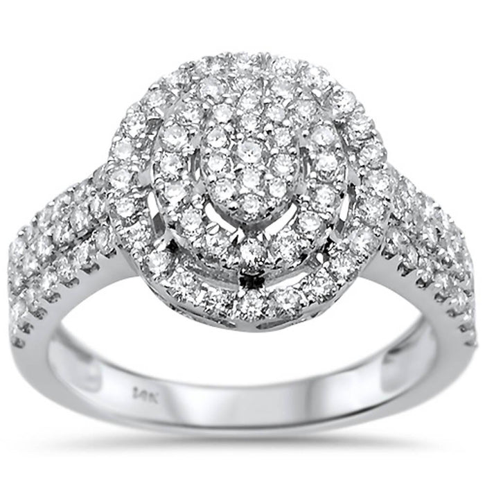 DIAMOND CLOSEOUT! 1.0ct 14k White Gold Round Diamond Engagement Rinze 6.5