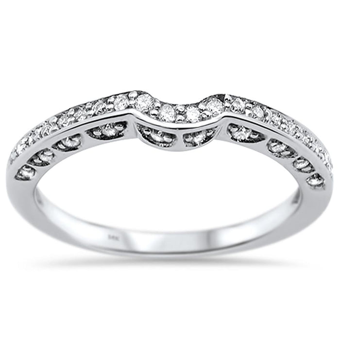 DIAMOND CLOSEOUT! .19ct 14k White Gold Diamond Accent Wedding Band Ring Size 6.5