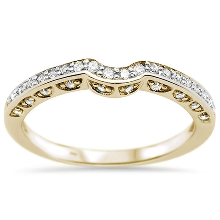 DIAMOND CLOSEOUT! .22ct 14k Yellow Gold Diamond Curved Accent Anniversary Wedding Band Ring