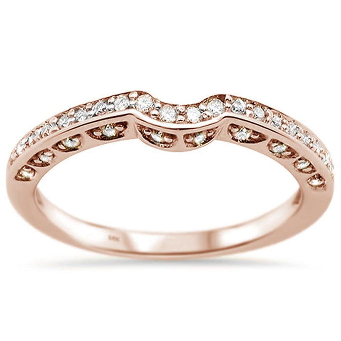 DIAMOND CLOSEOUT! .22ct 14k Rose Gold Diamond Curved Accent Anniversary Wedding Band Ring