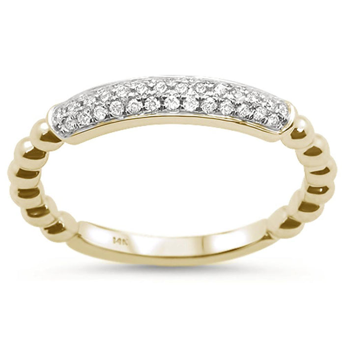 DIAMOND CLOSEOUT! .15ct 14k Yellow Gold Diamond Stackable Wedding Trendy Band Size 6.5