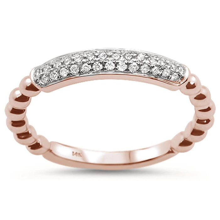 DIAMOND CLOSEOUT! .17ct 14k Rose Gold Diamond Stackable Wedding Trendy Band Size 6.5