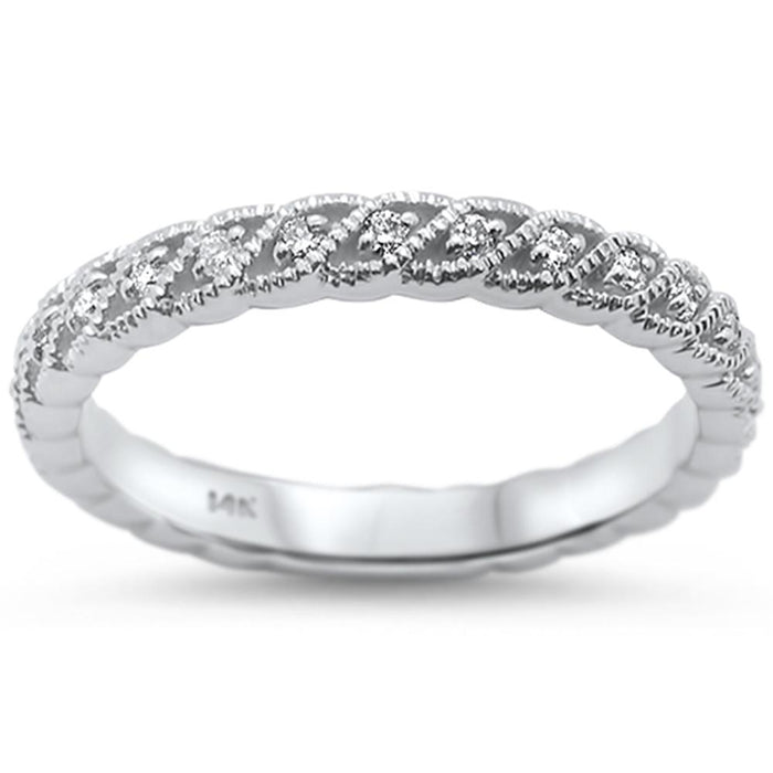 DIAMOND CLOSEOUT! .22cts 14k White Gold Diamond Ring Size 6.5