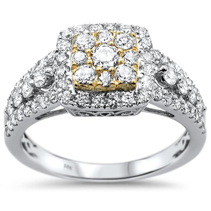 DIAMOND CLOSEOUT! 1.10ct 14k Two Tone Gold Engagement Diamond Ring Size 6.5