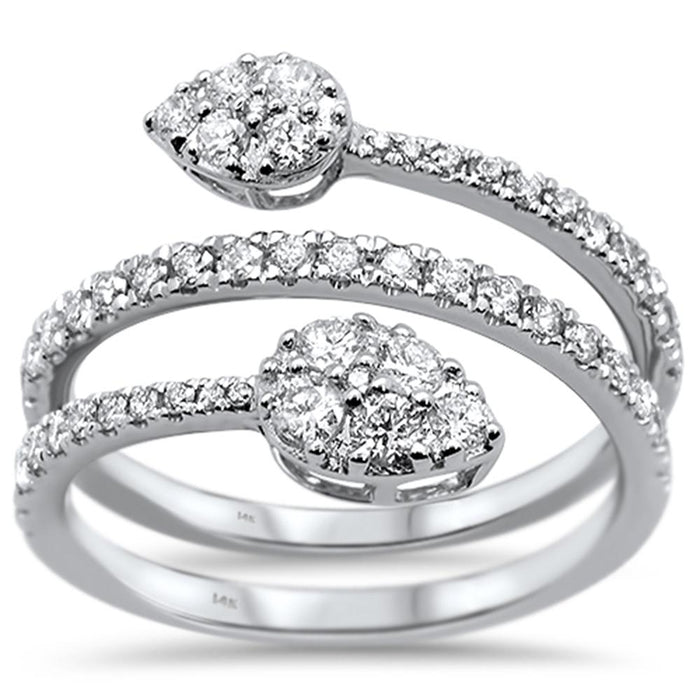 SPECIAL! .72ct 14k White Gold Wrap Around Fashion Diamond Ring Size 6.5