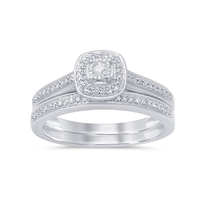 SPECIAL!.19ct 14k White gold Diamond Engagement Ring Bridal Set size 6.5