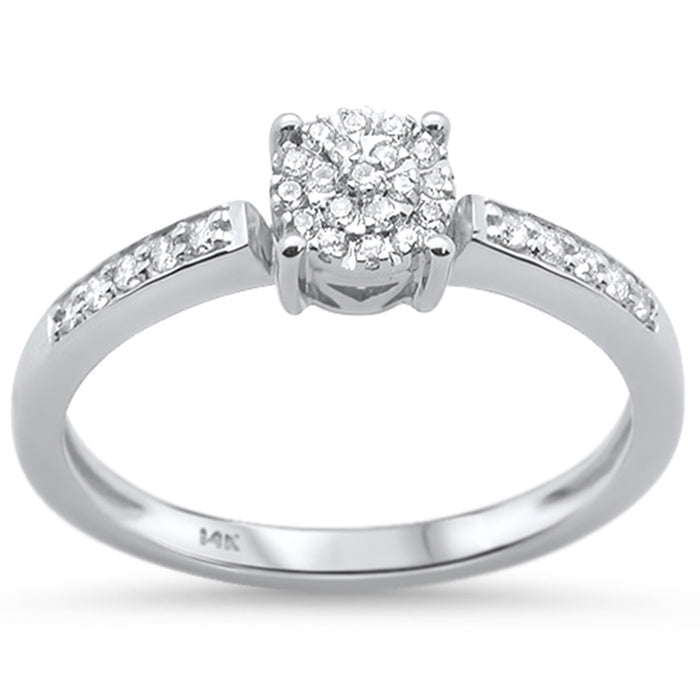 DIAMOND CLOSEOUT! .15ct 14KT White Gold Round Diamond Solitaire Ring Size 6.5