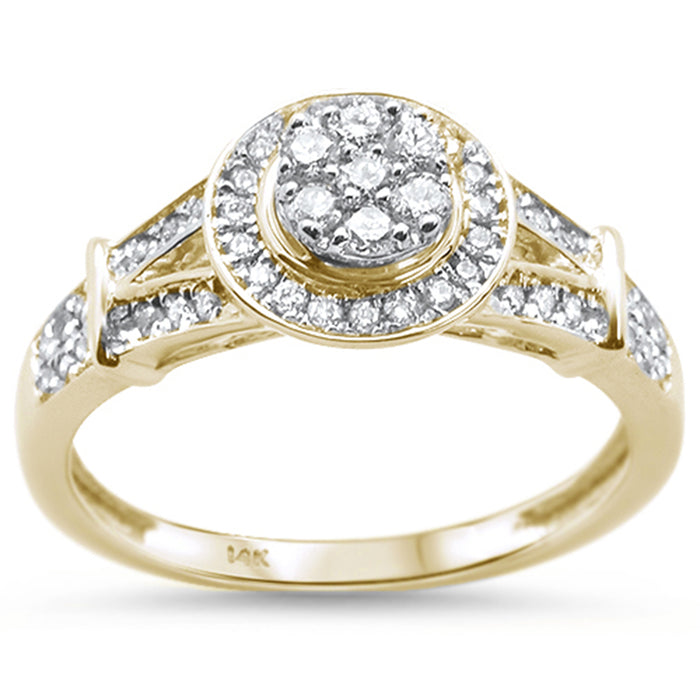 DIAMOND CLOSEOUT! .34ct 14KT Yellow Gold Unique Round Diamond Engagement Ring Size 6.5