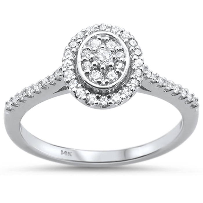 DIAMOND CLOSEOUT! .27ct 14KT White Gold Oval Diamond Ring Size 6.5