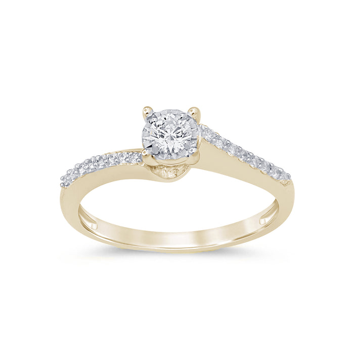 DIAMOND CLOSEOUT! .26ct 14KT Yellow Gold Diamond Engagement Ring Size 6.5